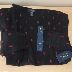 Polo Ralph Lauren Allover Pony Waffle-Knit Sleep Shirt